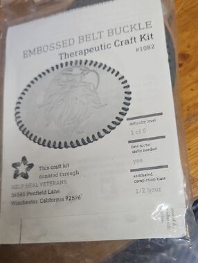 Therapeutic Embossed Belt Buckle Craft Kit - White/Black Illustration